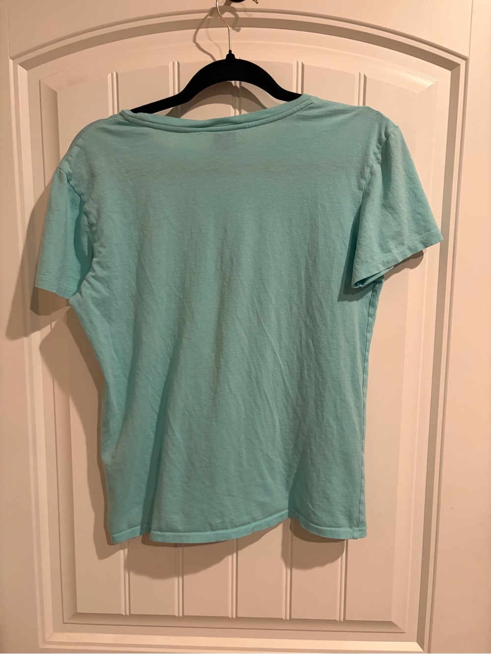 Ralph Lauren Short-Sleeve Crew Tee in Aqua with Orange Pony - Picture 4 of 4